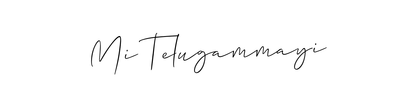 Allison_Script is a professional signature style that is perfect for those who want to add a touch of class to their signature. It is also a great choice for those who want to make their signature more unique. Get Mi Telugammayi name to fancy signature for free. Mi Telugammayi signature style 2 images and pictures png