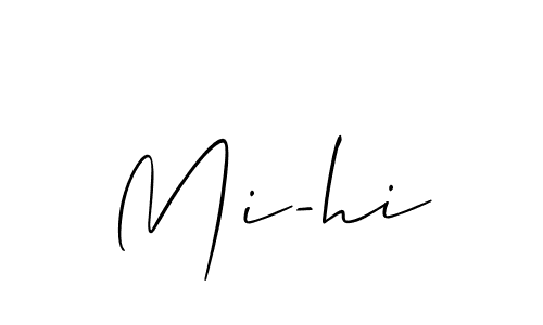 Similarly Allison_Script is the best handwritten signature design. Signature creator online .You can use it as an online autograph creator for name Mi-hi. Mi-hi signature style 2 images and pictures png
