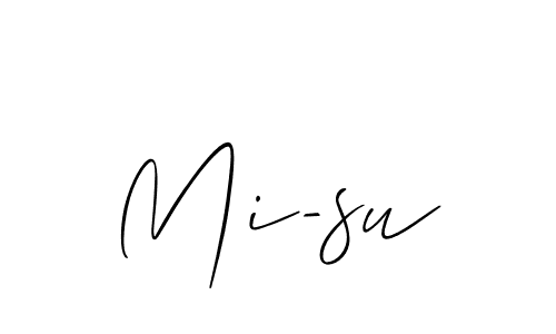 How to make Mi-su name signature. Use Allison_Script style for creating short signs online. This is the latest handwritten sign. Mi-su signature style 2 images and pictures png