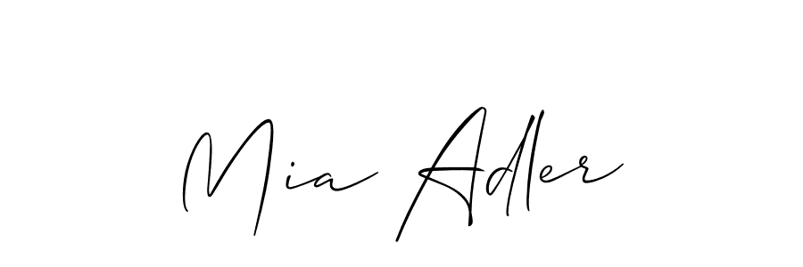 Use a signature maker to create a handwritten signature online. With this signature software, you can design (Allison_Script) your own signature for name Mia Adler. Mia Adler signature style 2 images and pictures png