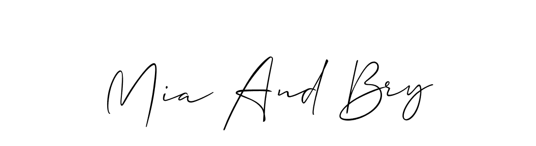 Make a beautiful signature design for name Mia And Bry. With this signature (Allison_Script) style, you can create a handwritten signature for free. Mia And Bry signature style 2 images and pictures png