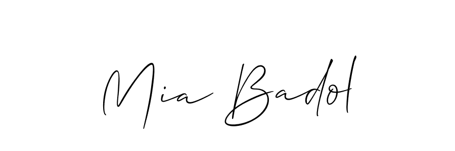 Mia Badol stylish signature style. Best Handwritten Sign (Allison_Script) for my name. Handwritten Signature Collection Ideas for my name Mia Badol. Mia Badol signature style 2 images and pictures png