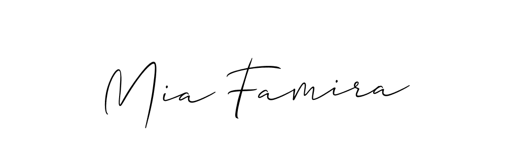 How to make Mia Famira signature? Allison_Script is a professional autograph style. Create handwritten signature for Mia Famira name. Mia Famira signature style 2 images and pictures png
