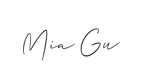 Allison_Script is a professional signature style that is perfect for those who want to add a touch of class to their signature. It is also a great choice for those who want to make their signature more unique. Get Mia Gu name to fancy signature for free. Mia Gu signature style 2 images and pictures png