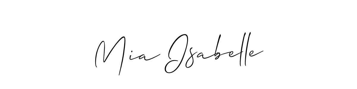 Mia Isabelle stylish signature style. Best Handwritten Sign (Allison_Script) for my name. Handwritten Signature Collection Ideas for my name Mia Isabelle. Mia Isabelle signature style 2 images and pictures png