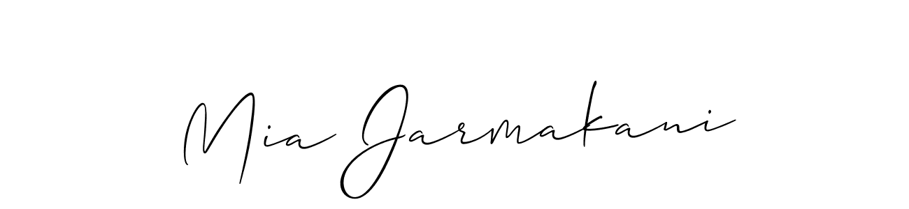 if you are searching for the best signature style for your name Mia Jarmakani. so please give up your signature search. here we have designed multiple signature styles  using Allison_Script. Mia Jarmakani signature style 2 images and pictures png