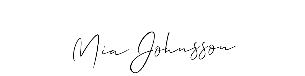 Allison_Script is a professional signature style that is perfect for those who want to add a touch of class to their signature. It is also a great choice for those who want to make their signature more unique. Get Mia Johnsson name to fancy signature for free. Mia Johnsson signature style 2 images and pictures png