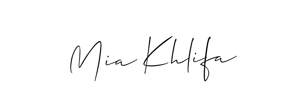 Create a beautiful signature design for name Mia Khlifa. With this signature (Allison_Script) fonts, you can make a handwritten signature for free. Mia Khlifa signature style 2 images and pictures png