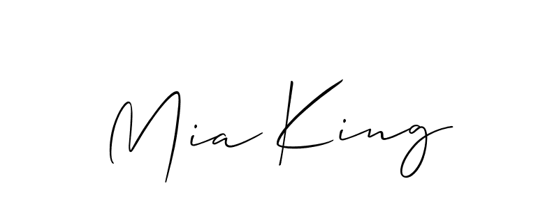 Make a short Mia King signature style. Manage your documents anywhere anytime using Allison_Script. Create and add eSignatures, submit forms, share and send files easily. Mia King signature style 2 images and pictures png