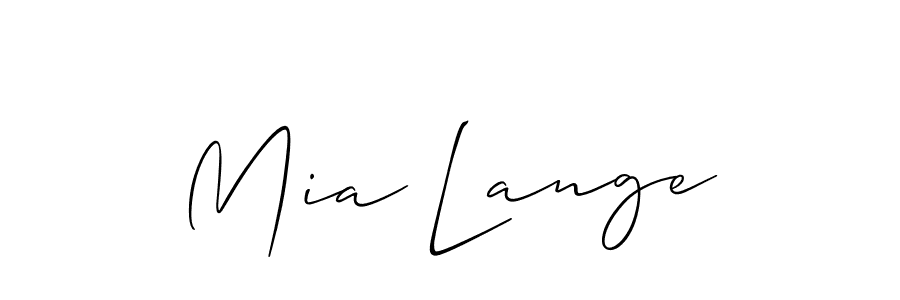 Use a signature maker to create a handwritten signature online. With this signature software, you can design (Allison_Script) your own signature for name Mia Lange. Mia Lange signature style 2 images and pictures png