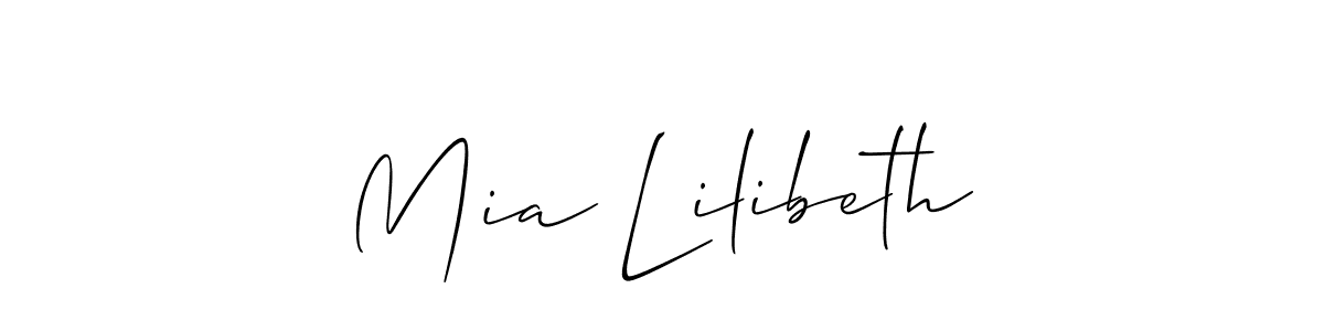 Create a beautiful signature design for name Mia Lilibeth. With this signature (Allison_Script) fonts, you can make a handwritten signature for free. Mia Lilibeth signature style 2 images and pictures png