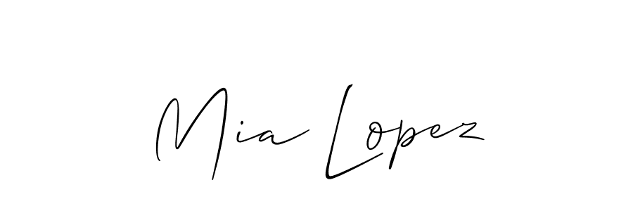 You should practise on your own different ways (Allison_Script) to write your name (Mia Lopez) in signature. don't let someone else do it for you. Mia Lopez signature style 2 images and pictures png