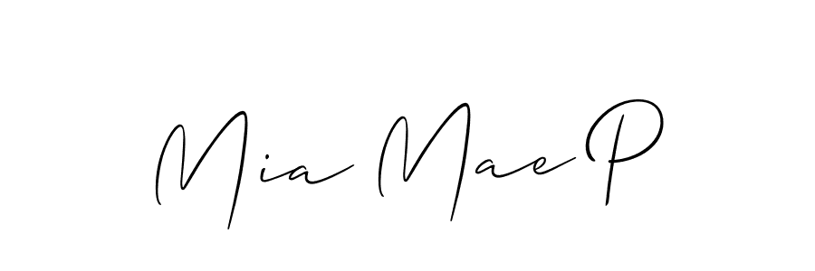 Similarly Allison_Script is the best handwritten signature design. Signature creator online .You can use it as an online autograph creator for name Mia Mae P. Mia Mae P signature style 2 images and pictures png