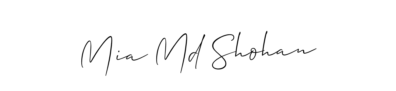 You should practise on your own different ways (Allison_Script) to write your name (Mia Md Shohan) in signature. don't let someone else do it for you. Mia Md Shohan signature style 2 images and pictures png