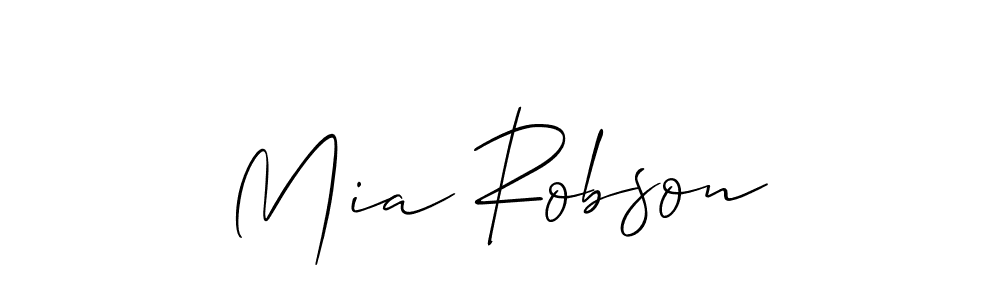 Use a signature maker to create a handwritten signature online. With this signature software, you can design (Allison_Script) your own signature for name Mia Robson. Mia Robson signature style 2 images and pictures png