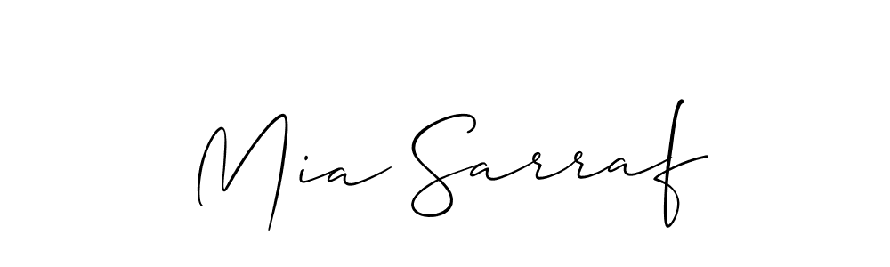 Make a beautiful signature design for name Mia Sarraf. With this signature (Allison_Script) style, you can create a handwritten signature for free. Mia Sarraf signature style 2 images and pictures png