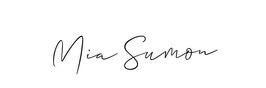 Also we have Mia Sumon name is the best signature style. Create professional handwritten signature collection using Allison_Script autograph style. Mia Sumon signature style 2 images and pictures png