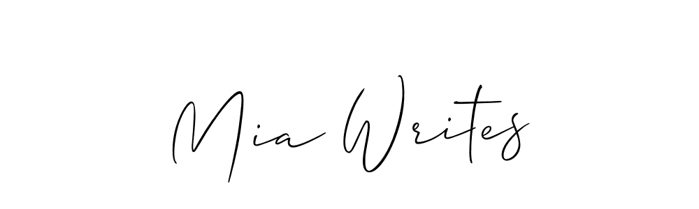 Create a beautiful signature design for name Mia Writes. With this signature (Allison_Script) fonts, you can make a handwritten signature for free. Mia Writes signature style 2 images and pictures png