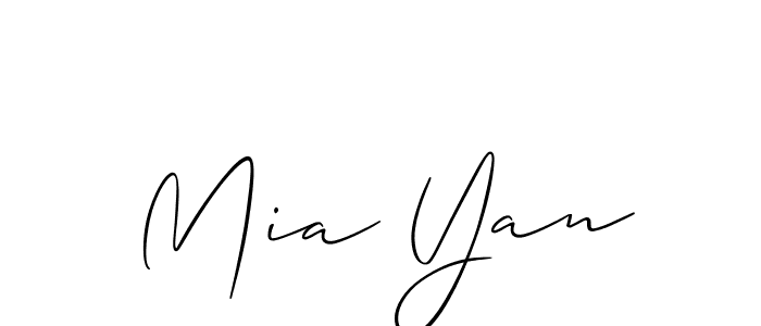 Similarly Allison_Script is the best handwritten signature design. Signature creator online .You can use it as an online autograph creator for name Mia Yan. Mia Yan signature style 2 images and pictures png