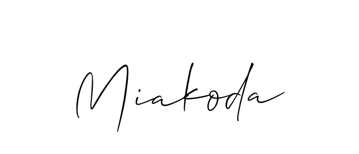 Also You can easily find your signature by using the search form. We will create Miakoda name handwritten signature images for you free of cost using Allison_Script sign style. Miakoda signature style 2 images and pictures png