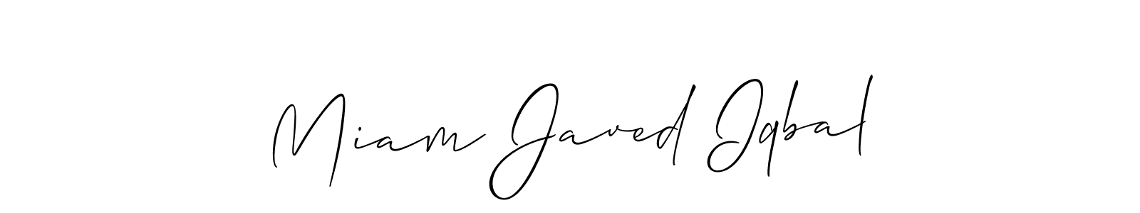 Make a beautiful signature design for name Miam Javed Iqbal. With this signature (Allison_Script) style, you can create a handwritten signature for free. Miam Javed Iqbal signature style 2 images and pictures png