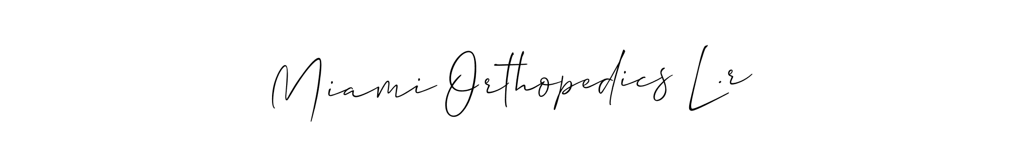 Also You can easily find your signature by using the search form. We will create Miami Orthopedics L.r name handwritten signature images for you free of cost using Allison_Script sign style. Miami Orthopedics L.r signature style 2 images and pictures png