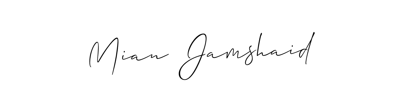 Create a beautiful signature design for name Mian  Jamshaid. With this signature (Allison_Script) fonts, you can make a handwritten signature for free. Mian  Jamshaid signature style 2 images and pictures png