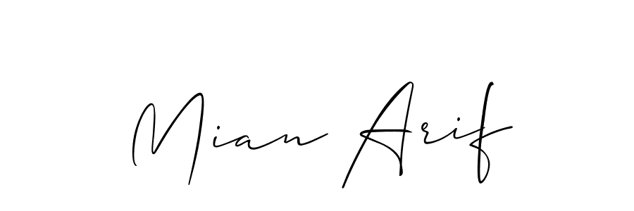 Design your own signature with our free online signature maker. With this signature software, you can create a handwritten (Allison_Script) signature for name Mian Arif. Mian Arif signature style 2 images and pictures png