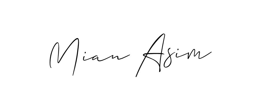 Allison_Script is a professional signature style that is perfect for those who want to add a touch of class to their signature. It is also a great choice for those who want to make their signature more unique. Get Mian Asim name to fancy signature for free. Mian Asim signature style 2 images and pictures png