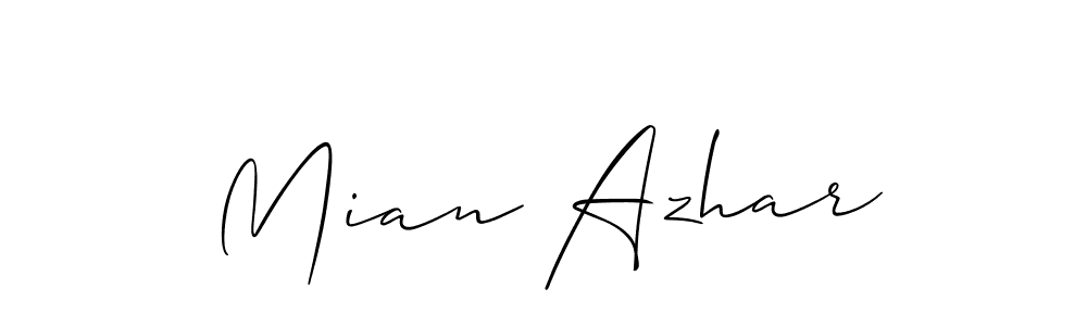 The best way (Allison_Script) to make a short signature is to pick only two or three words in your name. The name Mian Azhar include a total of six letters. For converting this name. Mian Azhar signature style 2 images and pictures png