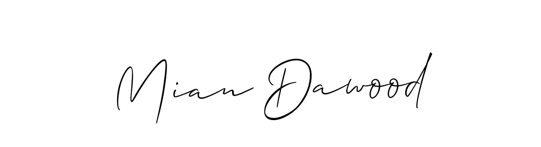 if you are searching for the best signature style for your name Mian Dawood. so please give up your signature search. here we have designed multiple signature styles  using Allison_Script. Mian Dawood signature style 2 images and pictures png