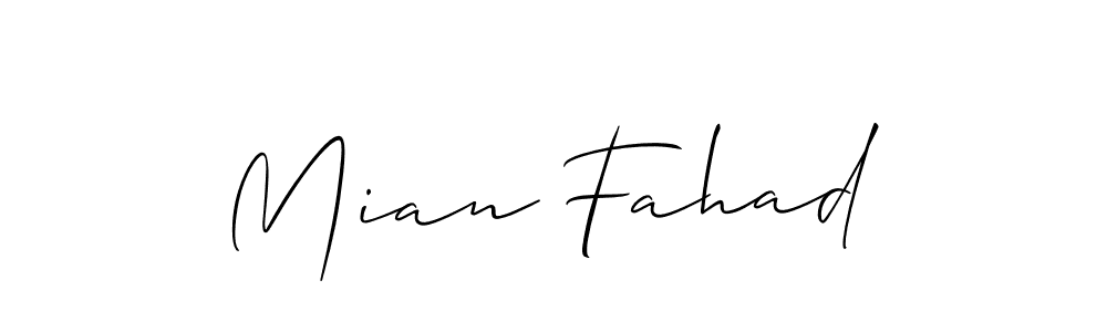 Mian Fahad stylish signature style. Best Handwritten Sign (Allison_Script) for my name. Handwritten Signature Collection Ideas for my name Mian Fahad. Mian Fahad signature style 2 images and pictures png