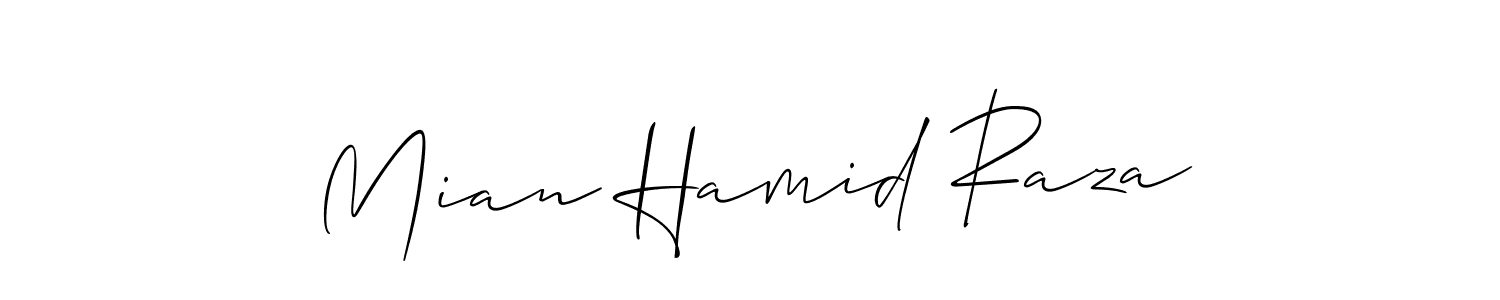Also You can easily find your signature by using the search form. We will create Mian Hamid Raza name handwritten signature images for you free of cost using Allison_Script sign style. Mian Hamid Raza signature style 2 images and pictures png