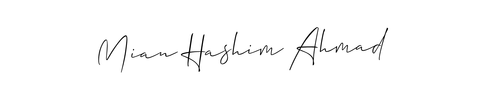 How to Draw Mian Hashim Ahmad signature style? Allison_Script is a latest design signature styles for name Mian Hashim Ahmad. Mian Hashim Ahmad signature style 2 images and pictures png