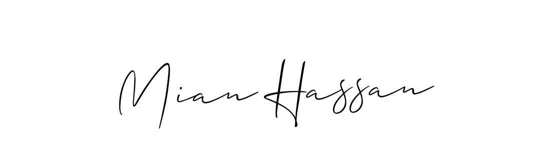 Design your own signature with our free online signature maker. With this signature software, you can create a handwritten (Allison_Script) signature for name Mian Hassan. Mian Hassan signature style 2 images and pictures png