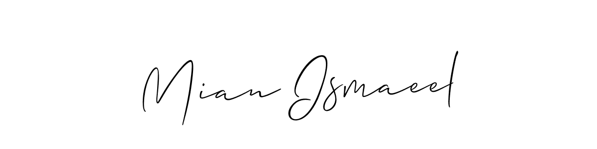 Mian Ismaeel stylish signature style. Best Handwritten Sign (Allison_Script) for my name. Handwritten Signature Collection Ideas for my name Mian Ismaeel. Mian Ismaeel signature style 2 images and pictures png