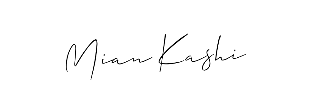Design your own signature with our free online signature maker. With this signature software, you can create a handwritten (Allison_Script) signature for name Mian Kashi. Mian Kashi signature style 2 images and pictures png