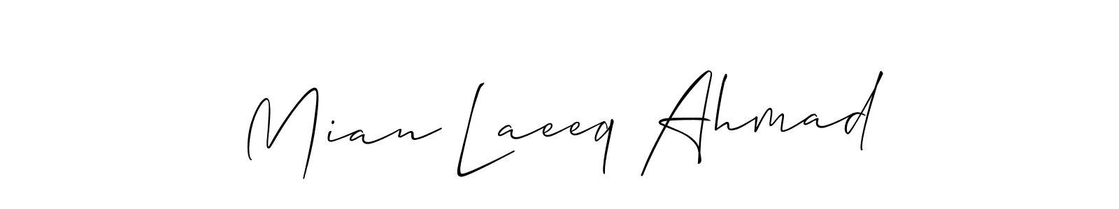 Mian Laeeq Ahmad stylish signature style. Best Handwritten Sign (Allison_Script) for my name. Handwritten Signature Collection Ideas for my name Mian Laeeq Ahmad. Mian Laeeq Ahmad signature style 2 images and pictures png