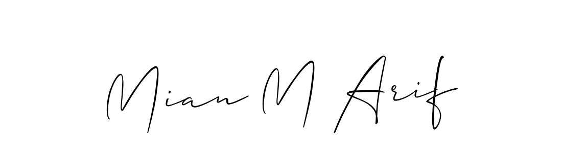 if you are searching for the best signature style for your name Mian M Arif. so please give up your signature search. here we have designed multiple signature styles  using Allison_Script. Mian M Arif signature style 2 images and pictures png