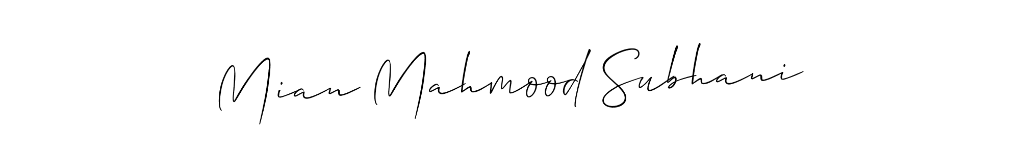 You should practise on your own different ways (Allison_Script) to write your name (Mian Mahmood Subhani) in signature. don't let someone else do it for you. Mian Mahmood Subhani signature style 2 images and pictures png