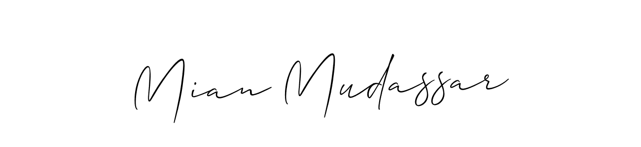 How to Draw Mian Mudassar signature style? Allison_Script is a latest design signature styles for name Mian Mudassar. Mian Mudassar signature style 2 images and pictures png