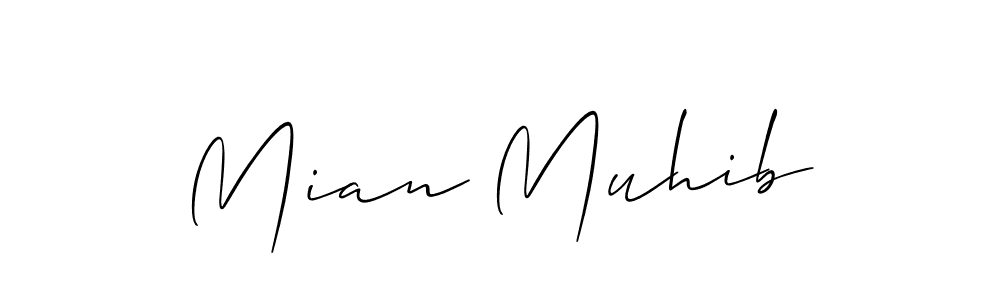 Also we have Mian Muhib name is the best signature style. Create professional handwritten signature collection using Allison_Script autograph style. Mian Muhib signature style 2 images and pictures png