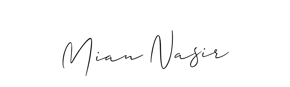 Also we have Mian Nasir name is the best signature style. Create professional handwritten signature collection using Allison_Script autograph style. Mian Nasir signature style 2 images and pictures png