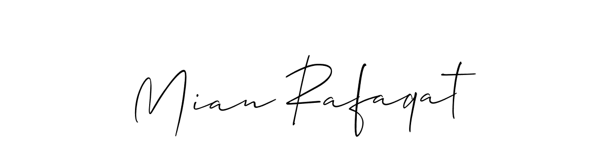 Use a signature maker to create a handwritten signature online. With this signature software, you can design (Allison_Script) your own signature for name Mian Rafaqat. Mian Rafaqat signature style 2 images and pictures png