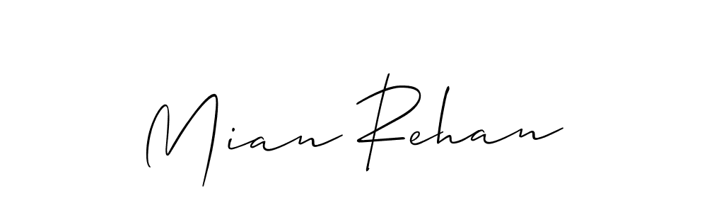 Design your own signature with our free online signature maker. With this signature software, you can create a handwritten (Allison_Script) signature for name Mian Rehan. Mian Rehan signature style 2 images and pictures png