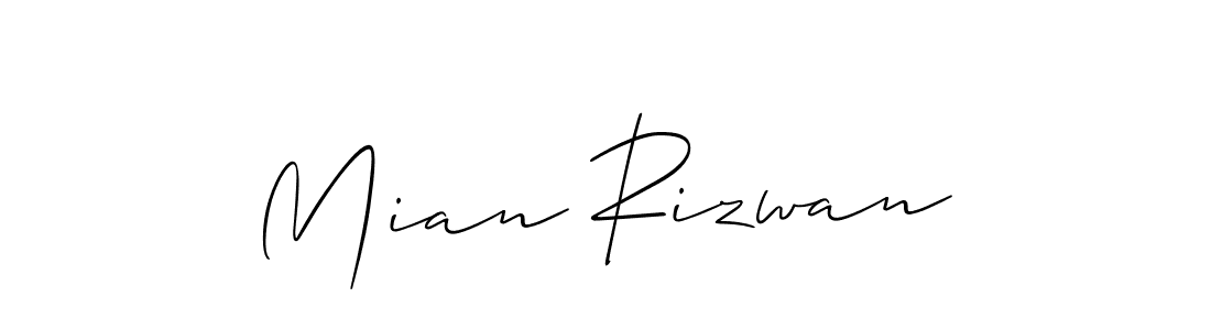 How to make Mian Rizwan name signature. Use Allison_Script style for creating short signs online. This is the latest handwritten sign. Mian Rizwan signature style 2 images and pictures png