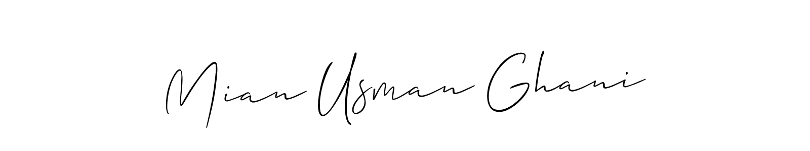 How to make Mian Usman Ghani name signature. Use Allison_Script style for creating short signs online. This is the latest handwritten sign. Mian Usman Ghani signature style 2 images and pictures png