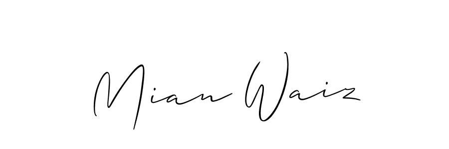 Similarly Allison_Script is the best handwritten signature design. Signature creator online .You can use it as an online autograph creator for name Mian Waiz. Mian Waiz signature style 2 images and pictures png