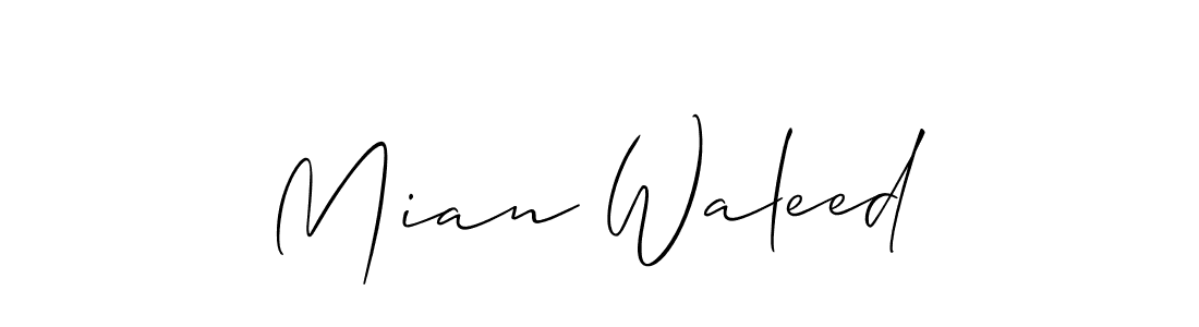 Also You can easily find your signature by using the search form. We will create Mian Waleed name handwritten signature images for you free of cost using Allison_Script sign style. Mian Waleed signature style 2 images and pictures png