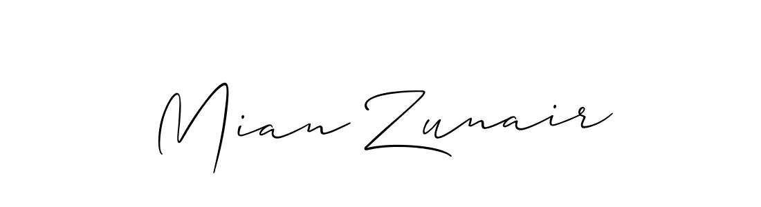 How to make Mian Zunair signature? Allison_Script is a professional autograph style. Create handwritten signature for Mian Zunair name. Mian Zunair signature style 2 images and pictures png